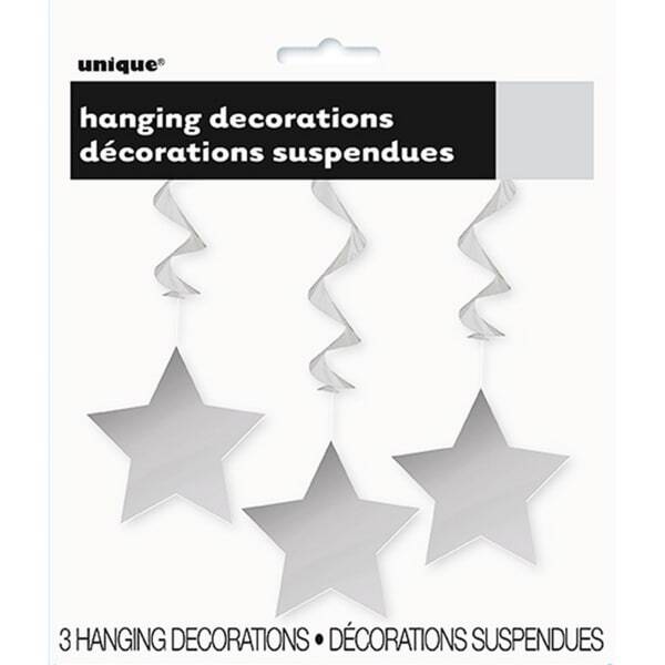 Unique Party Star Swirls Decorations (Pack Of 3)