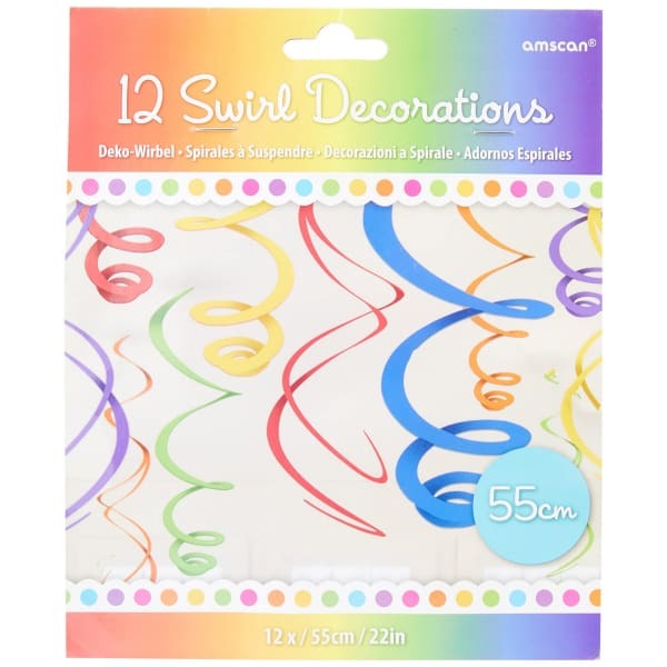 Amscan Plastic Swirl Hanging Decoration (Pack of 12)