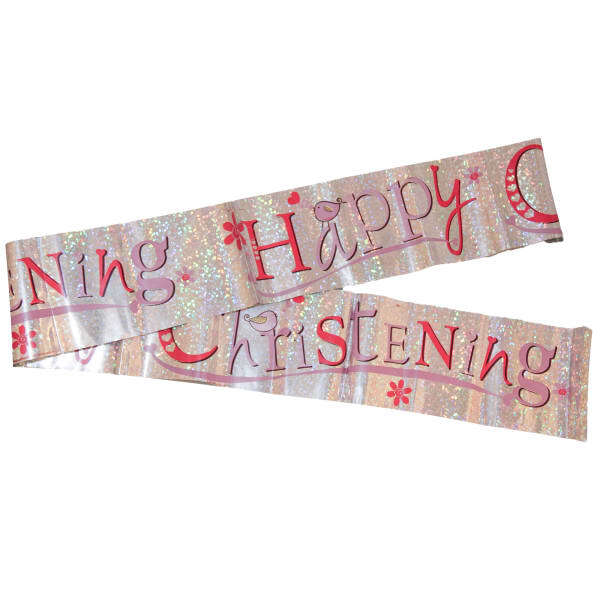 Amscan Happy Christening Foil Banner (2.7m)