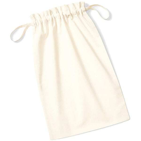 Westford Mill Soft Cotton Drawcord Bag (Pack of 2) (XS)