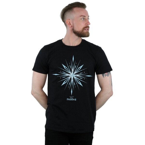 Disney Mens Frozen 2 Elsa Signature Snowflake T-Shirt (S)