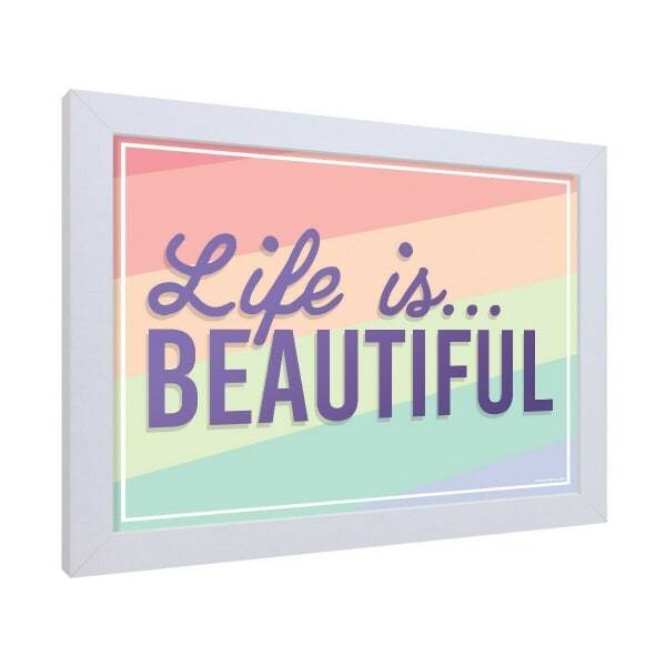 Grindstore Life Is Beautiful Wooden Framed Poster