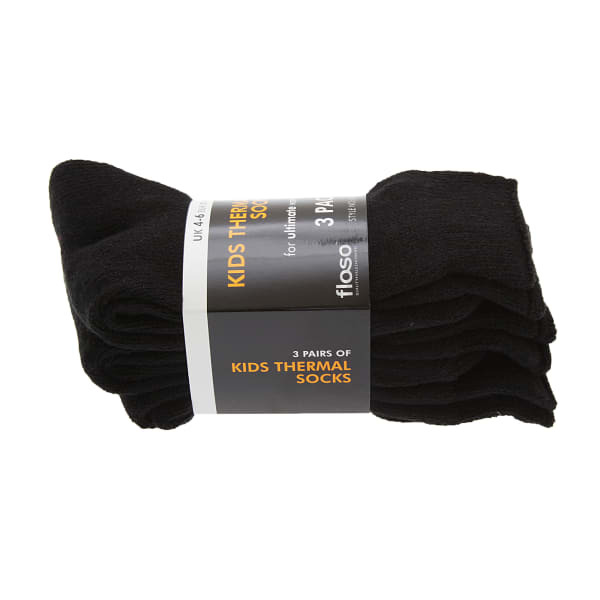 FLOSO Boys/Girls Thermal Socks (Pack Of 3) (UK Shoe: 9-12)