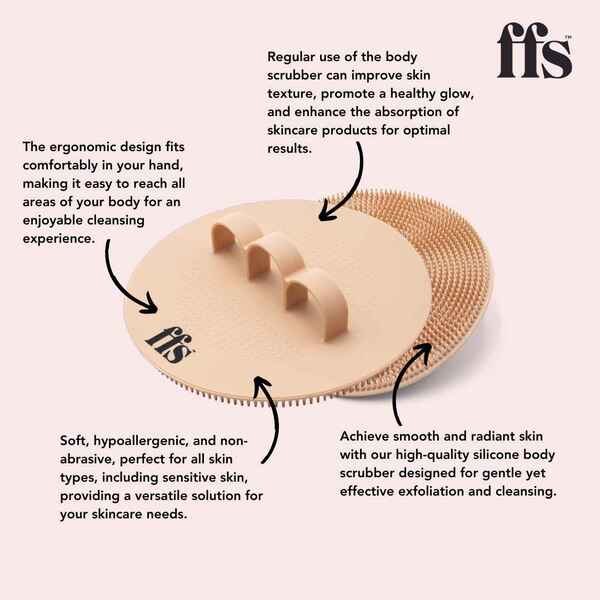 FFS Beauty Silicone Body Scrubber - Peach