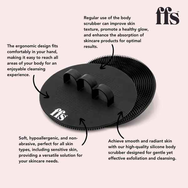 FFS Beauty Silicone Body Scrubber - Black