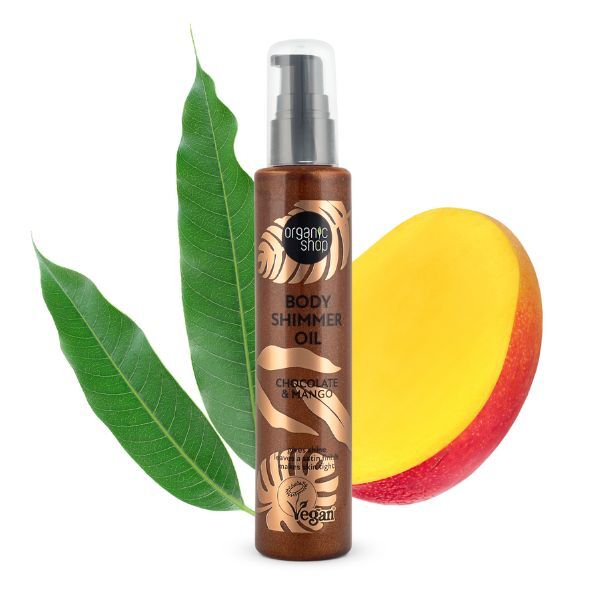 Organic Shop Body Shimmer Oil Chocolate & Mango 100ml