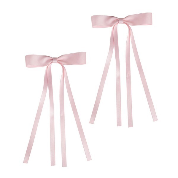 Brushworks Satin Hair Bow Duo – Pink