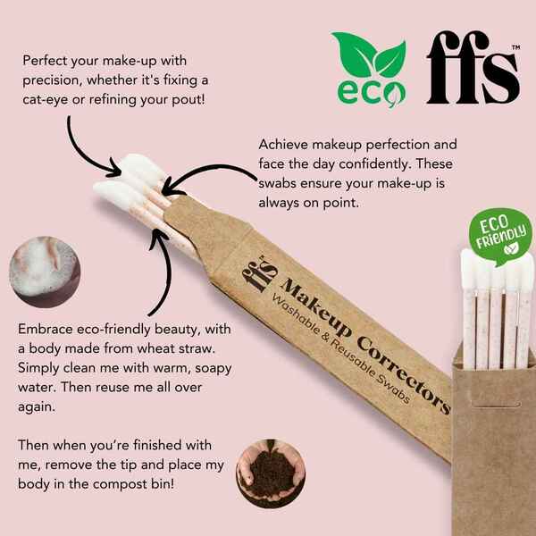 FFS Beauty Reusable Makeup Corrector Swabs 5 Pack - Beige