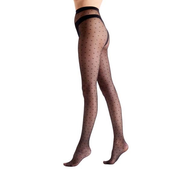 Pretty Polly All Over Heart Tights Black - One Size