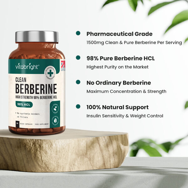 VitaBright High Strength 98% Berberine HCL Capsules