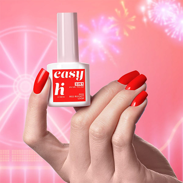 Hi Hybrid 612 EASY 3in1 Red Rocker Loop UV Gel Polish 5ml