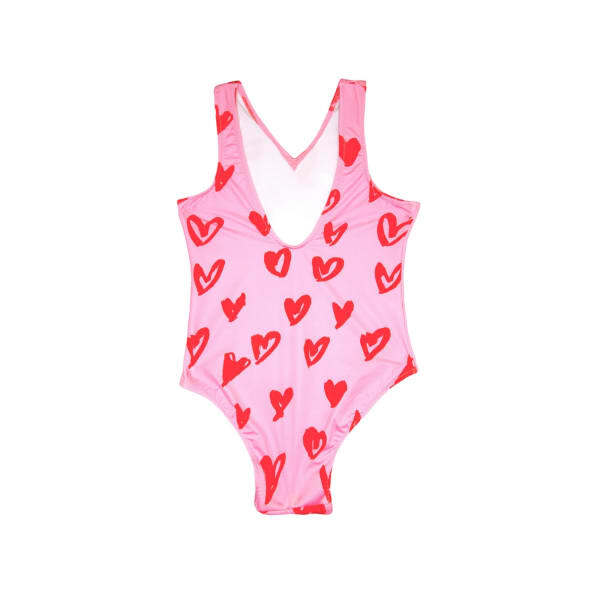 Hype Girls Scribble Heart One Piece Swimsuit (14 Years)