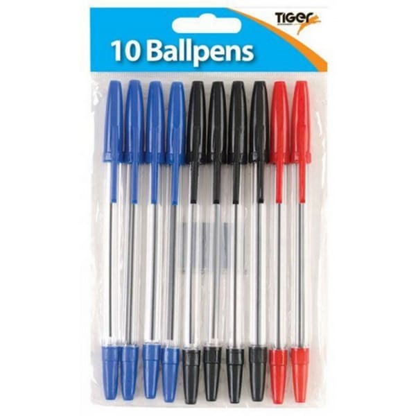 Tiger Assortment Of Ball Point Pens (Pack Of 10)