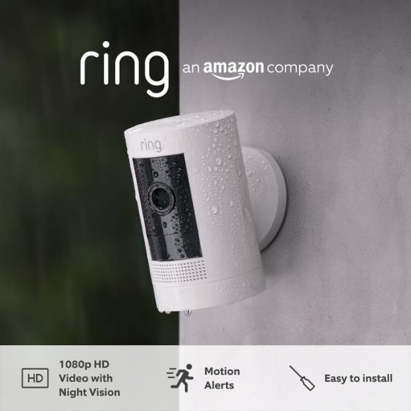 Ring Outdoor Battery Stick Up Cam - White