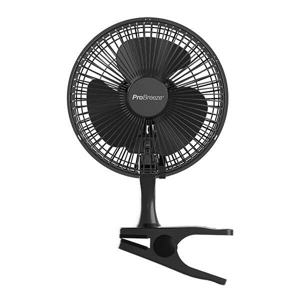 Pro Breeze - 6" Mini Clip Fan - Ultra Quiet - Black