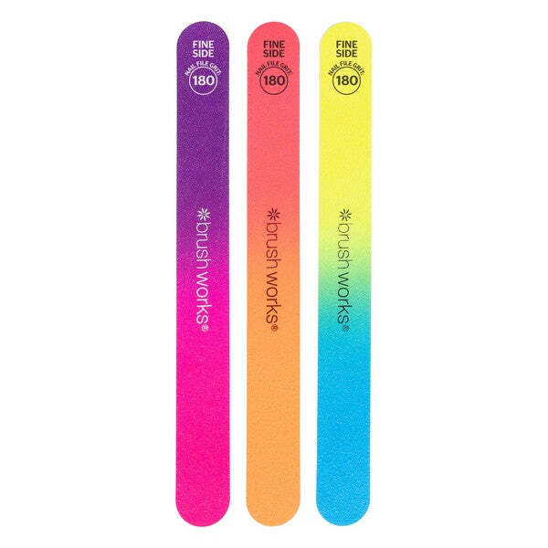 Brushworks Neon Nail Files - 3 Pack