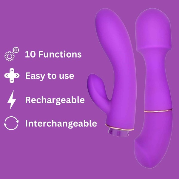 Loving Joy DUA Interchangeable Vibrator with 2 Attachments