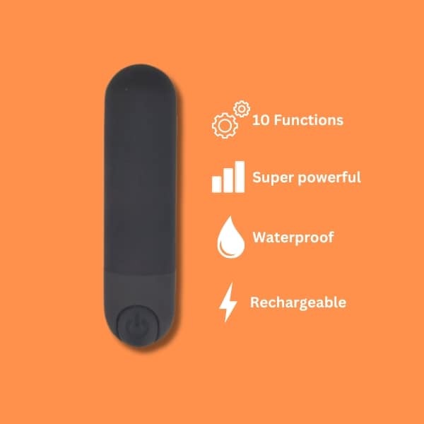 Loving Joy 10 Function Rechargeable Bullet Vibrator Black