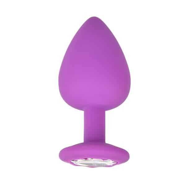 Loving Joy Large Jewelled Silicone Butt Plug Purple