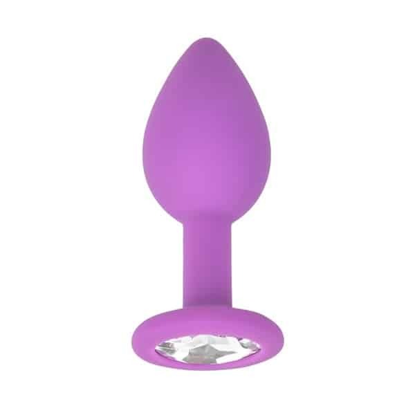 Loving Joy Small Jewelled Silicone Butt Plug Purple