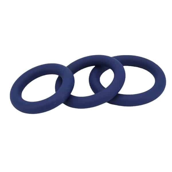 Loving Joy Thick Silicone Cock Rings 3 Pack Navy