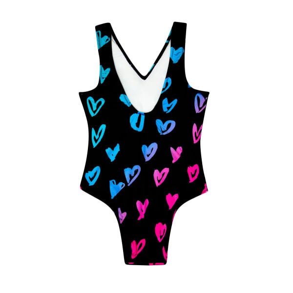 Hype Girls Scribble Heart One Piece Swimsuit (16 Years)