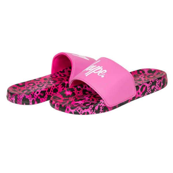 Hype Girls Leopard Script Sliders (12)