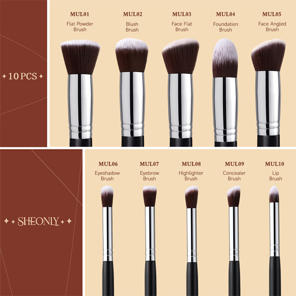 Livingandhome 10pcs Professional Makeup Brush Set