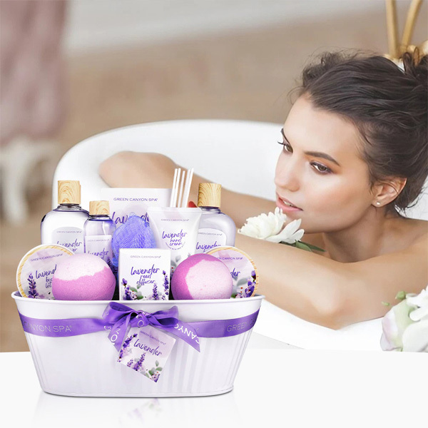 Livingandhome 12pcs Lavender Bath and Shower Set