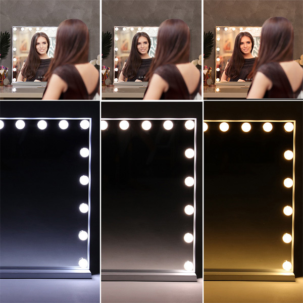 Livingandhome Hollywood Lighted Makeup Mirror 80x62.5cm