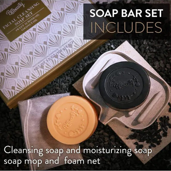 Livingandhome 2pcs Facial Cleansing & Moisturizing Soap Set