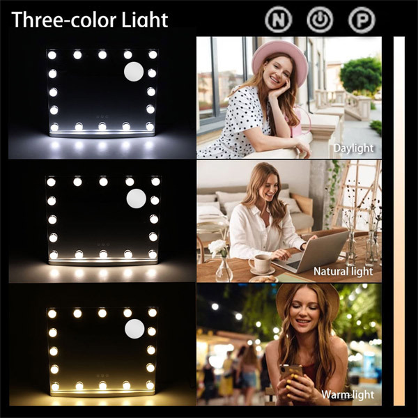 Livingandhome Hollywood LED Cosmetic Mirror - 3 Light Modes