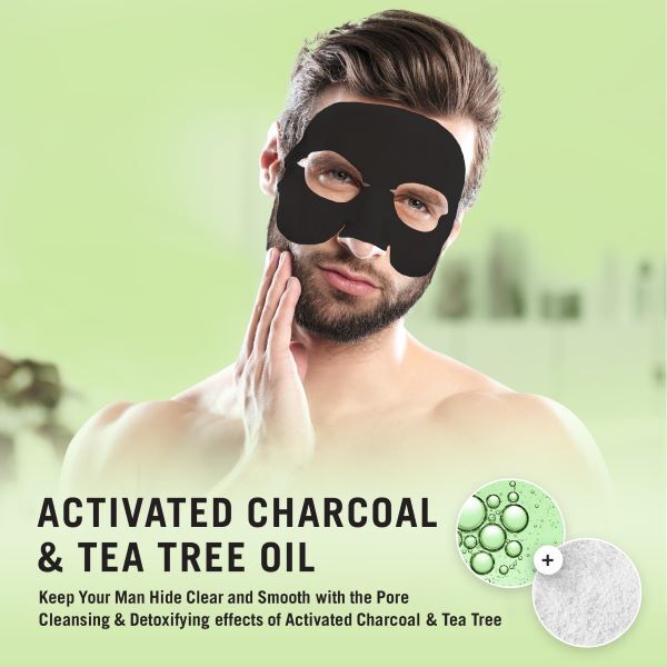 Fuss Free Naturals Mens Charcoal Face Mask, Bearded