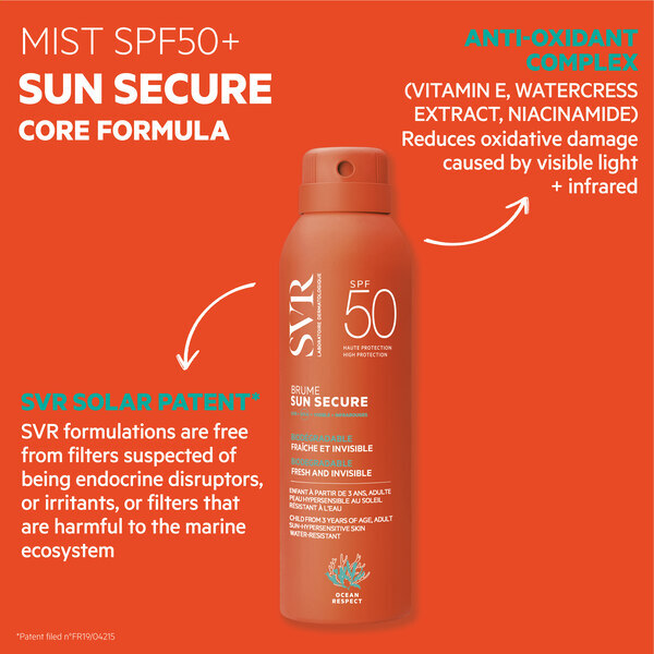 SVR SUN SECURE SPF 50+ Body Mist Sunscreen, 200ml