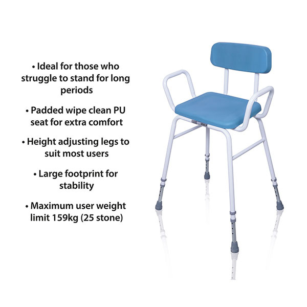 Aidapt Multi-use Perching Stool Blue/White