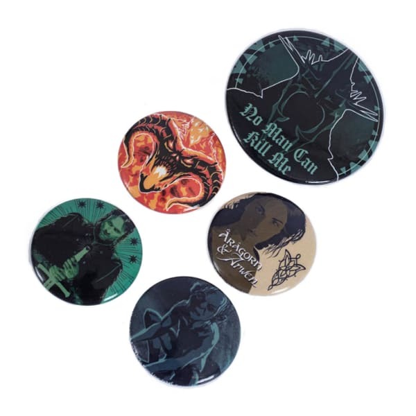 The Lord Of The Rings No Man Can Kill Me Button Badge Set