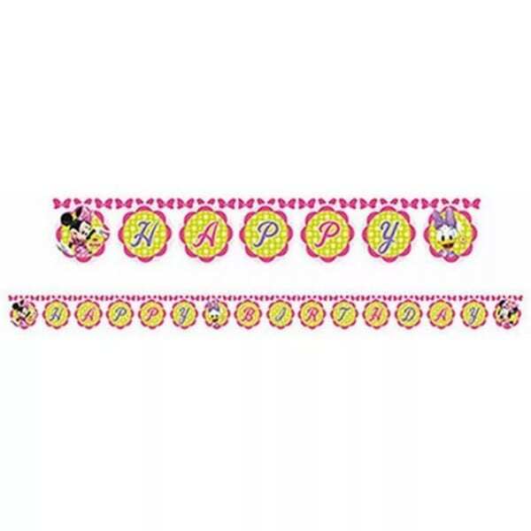 Disney Bowtique Checked Minnie Mouse Happy Birthday Banner