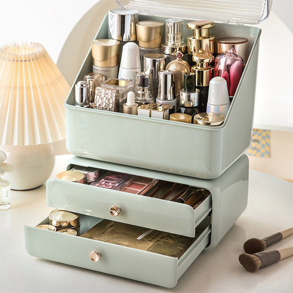 Livingandhome Dustproof Makeup Organizer - Light Green