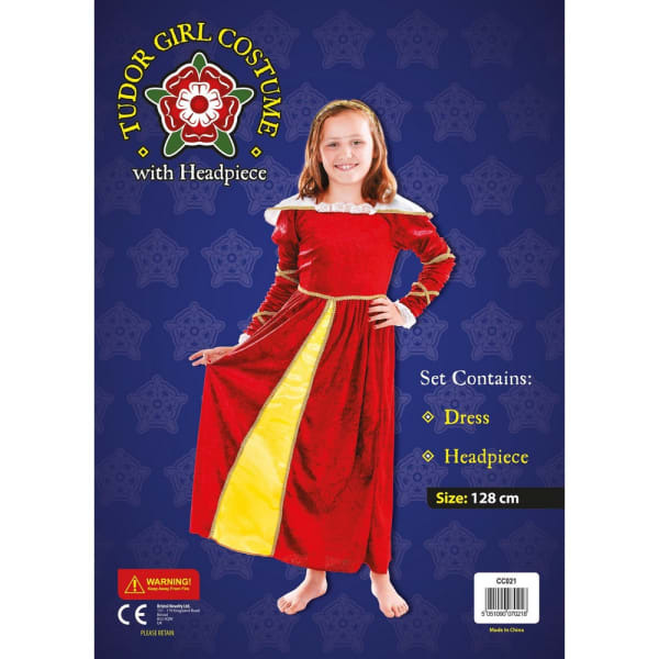 Bristol Novelty Girls Tudor Dress And Headpiece Costume