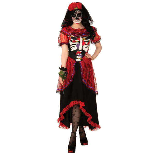 Bristol Novelty Womens Day Of The Dead Costume (S)