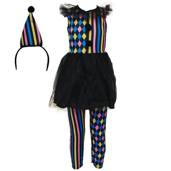 Bristol Novelty ren/Kids Quarter Sawn Clown Girl Costume (S)