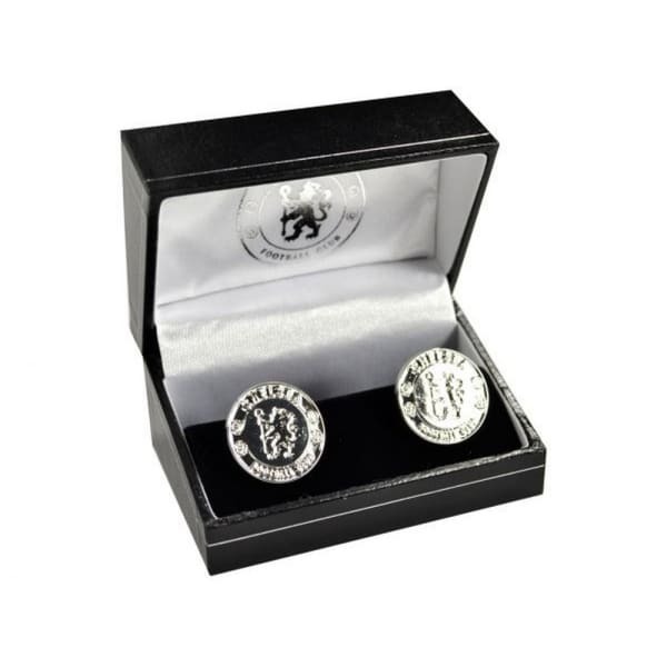 Chelsea FC Crest Silver Plated Boxed Cufflinks