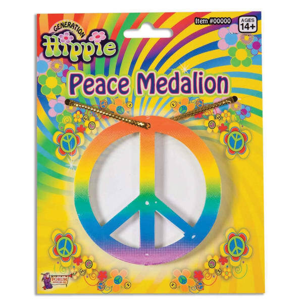 Bristol Novelty Adults Rainbow Peace Medallion