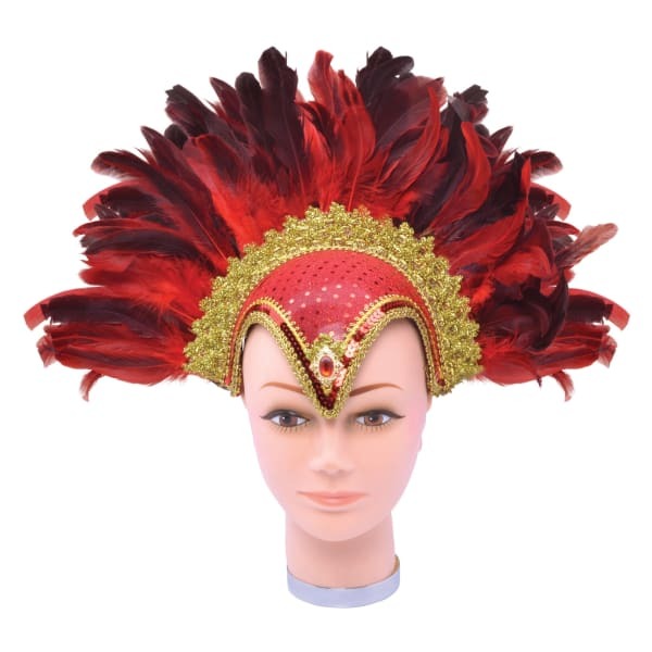 Bristol Novelty Womens Jewel Plume Feather Helmet