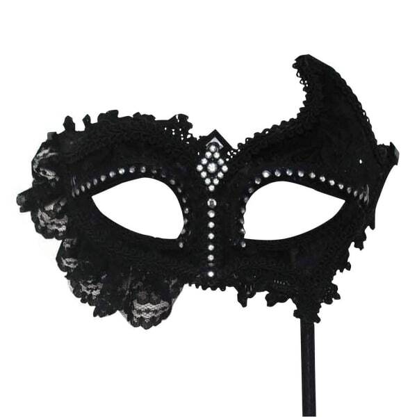 Bristol Novelty Adults Lace Mask On Stick