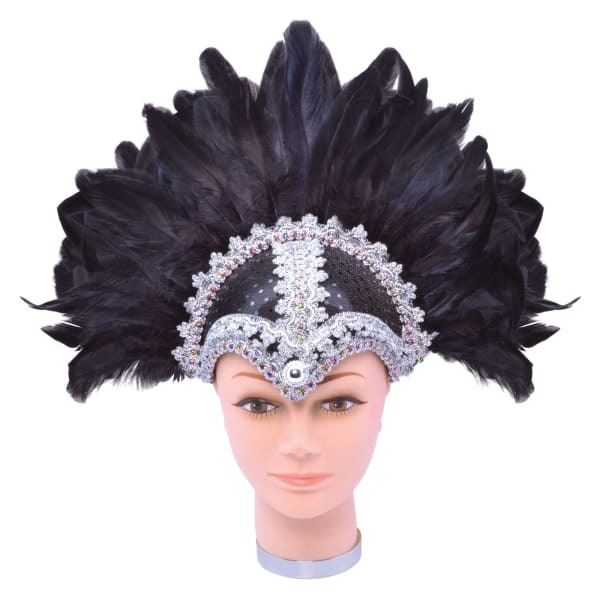 Bristol Novelty Womens Braid Plume Feather Helmet