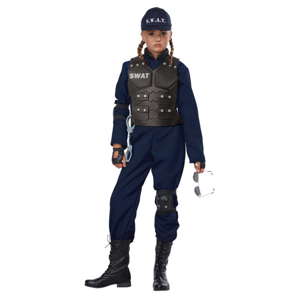 California Costumes Kids SWAT Police Large