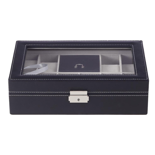 Livingandhome Watch Display Box with Ring Slots