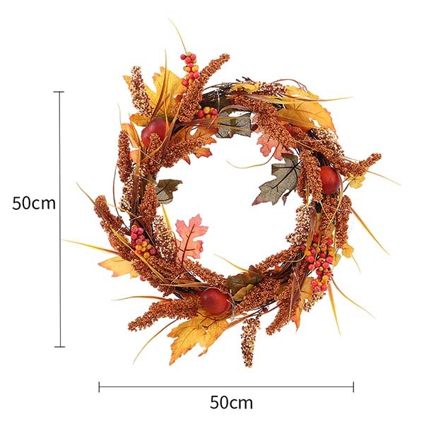 Livingandhome Autumn Golden Sorghum Wreath