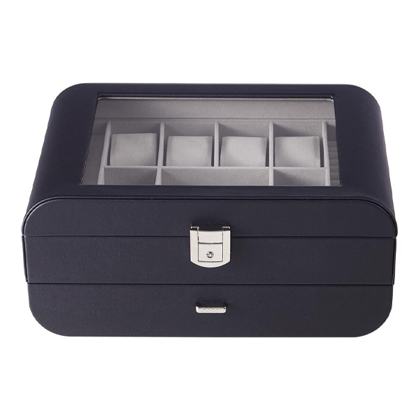 Livingandhome Stylish Jewellery Storage Box with Watch Slots